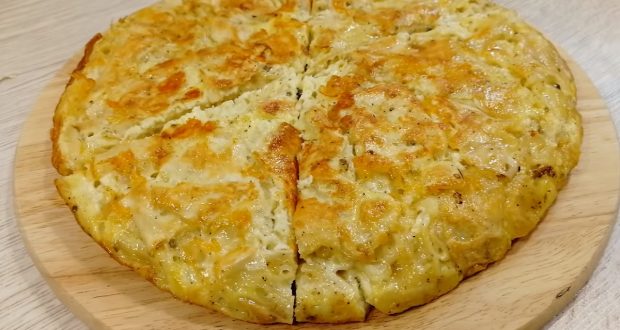 Omletă cu bucățele de lipie 5