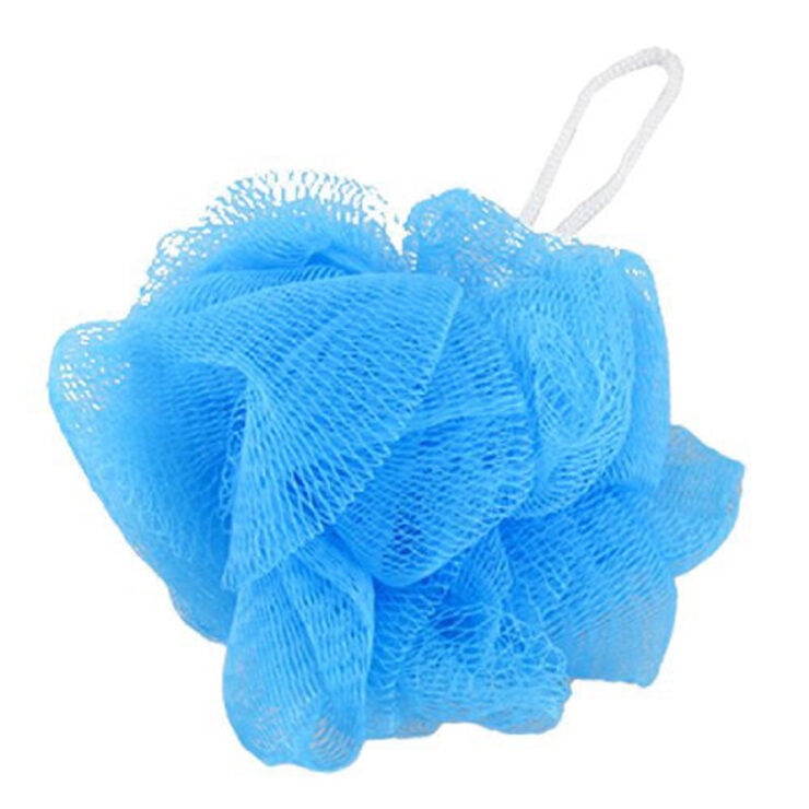Mesh Soft Bath Sponge Body Pouf Shower Loop Scrubber Blue 2 Pcs